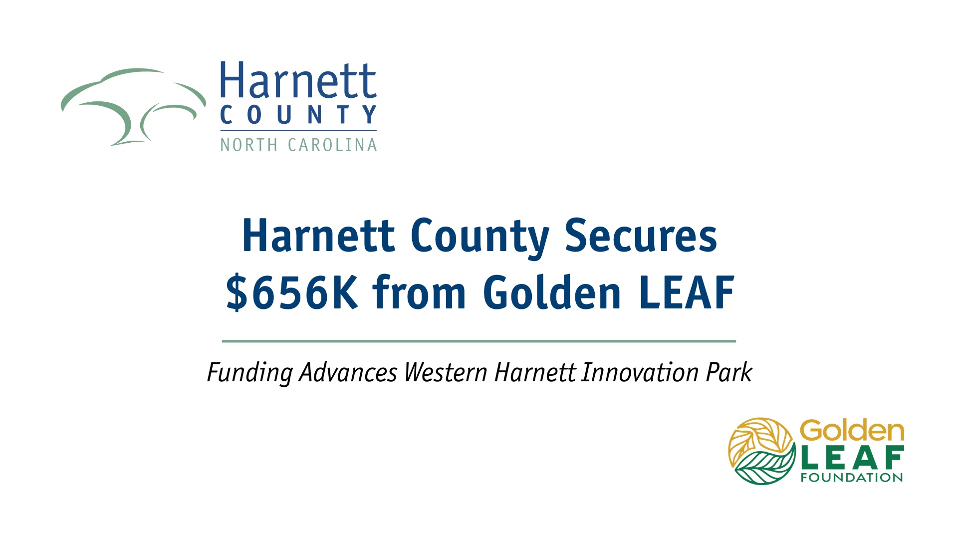 Harnett County Secures $656K from Golden LEAF to Advance Western Harnett Innovation Park